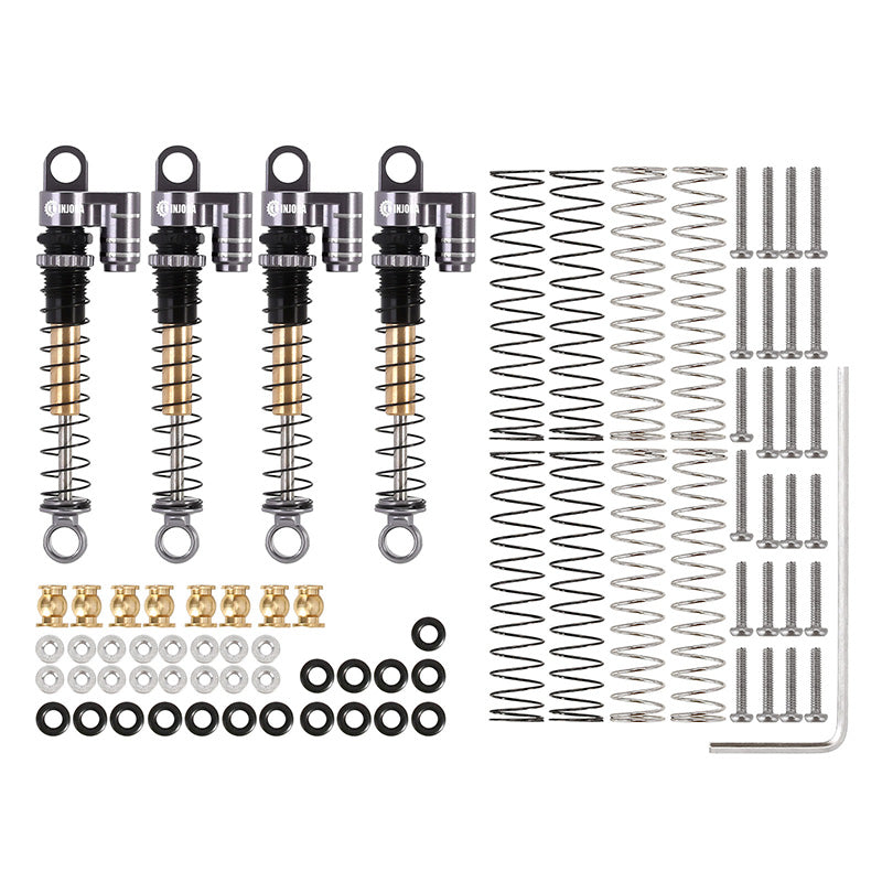 INJORA 43mm Aluminum Threaded Double Barrel Shocks with Fake Reservoir for Axial SCX24 32 INJORA 43mm Aluminum Threaded Double Barrel Shocks with Fake Reservoir for Axial SCX24