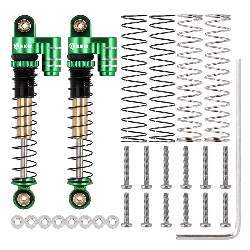 INJORA 43mm Aluminum Threaded Double Barrel Shocks with Fake Reservoir for Axial SCX24 8 INJORA 43mm Aluminum Threaded Double Barrel Shocks with Fake Reservoir for Axial SCX24
