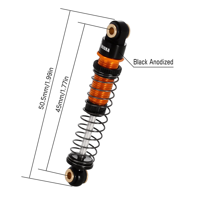 INJORA 45mm Aluminum Threaded Oil Shock Absorbers for FMS FCX24 FCX18 11 INJORA 45mm Aluminum Threaded Oil Shock Absorbers for FMS FCX24 FCX18