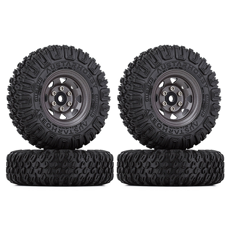 INJORA 4PCS 1.55" 85*28mm Beadlock Wheel Rim Tire Set for 1/10 RC Crawler 6 INJORA 4PCS 1.55" 85*28mm Beadlock Wheel Rim Tire Set for 1/10 RC Crawler