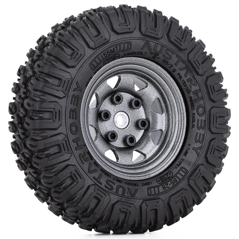 INJORA 4PCS 1.55" 85*28mm Beadlock Wheel Rim Tire Set for 1/10 RC Crawler 7 INJORA 4PCS 1.55" 85*28mm Beadlock Wheel Rim Tire Set for 1/10 RC Crawler