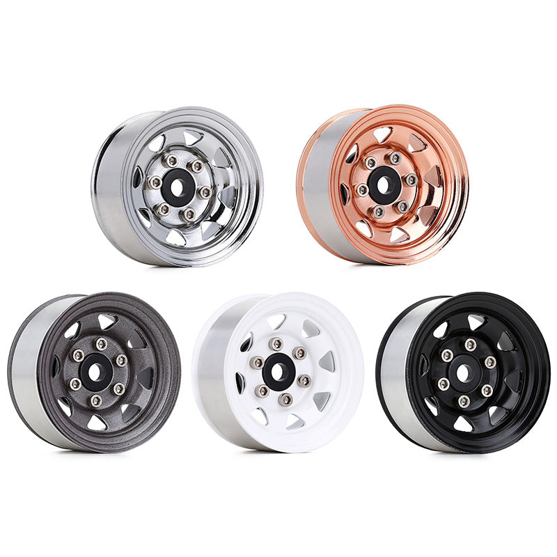 INJORA 4PCS 1.55" Metal Beadlock Wheel Rims for 1/10 RC Crawler Car