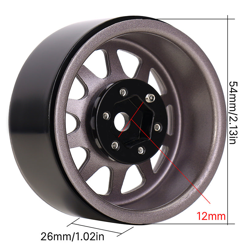 INJORA 4PCS 1.9" 10-spoke Metal Beadlock Wheel Rims for 1/10 RC Crawler 11 INJORA 4PCS 1.9" 10-spoke Metal Beadlock Wheel Rims for 1/10 RC Crawler