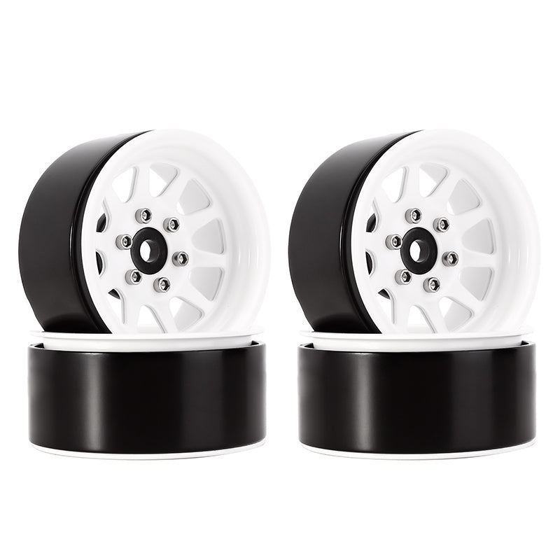 INJORA 4PCS 1.9" 10-spoke Metal Beadlock Wheel Rims for 1/10 RC Crawler 18 INJORA 4PCS 1.9" 10-spoke Metal Beadlock Wheel Rims for 1/10 RC Crawler