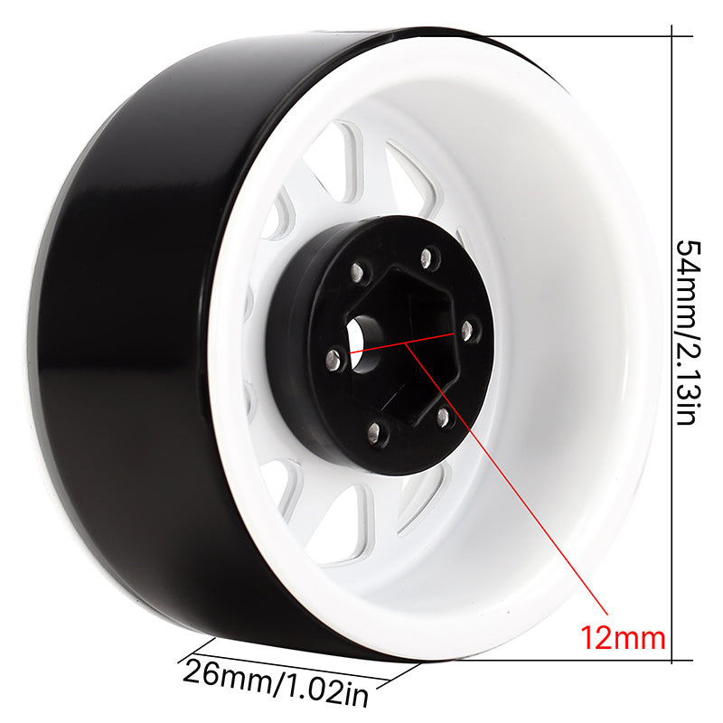 INJORA 4PCS 1.9" 10-spoke Metal Beadlock Wheel Rims for 1/10 RC Crawler 21 INJORA 4PCS 1.9" 10-spoke Metal Beadlock Wheel Rims for 1/10 RC Crawler