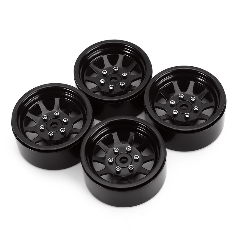 INJORA 4PCS 1.9" 10-spoke Metal Beadlock Wheel Rims for 1/10 RC Crawler 4 INJORA 4PCS 1.9" 10-spoke Metal Beadlock Wheel Rims for 1/10 RC Crawler