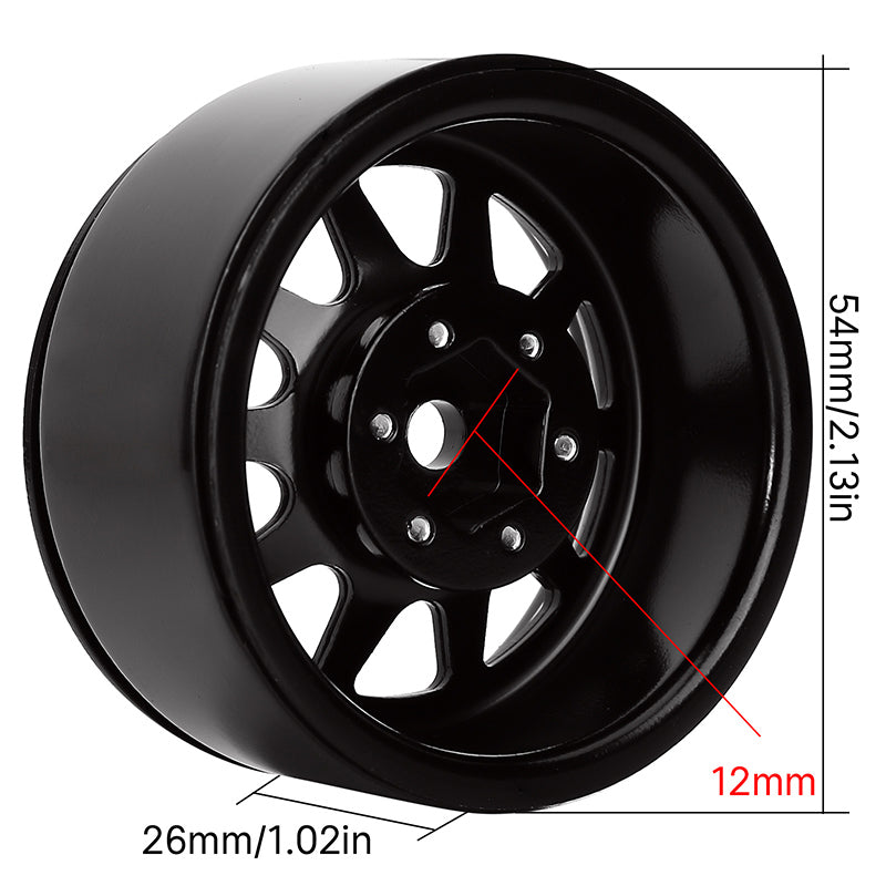 INJORA 4PCS 1.9" 10-spoke Metal Beadlock Wheel Rims for 1/10 RC Crawler 6 INJORA 4PCS 1.9" 10-spoke Metal Beadlock Wheel Rims for 1/10 RC Crawler