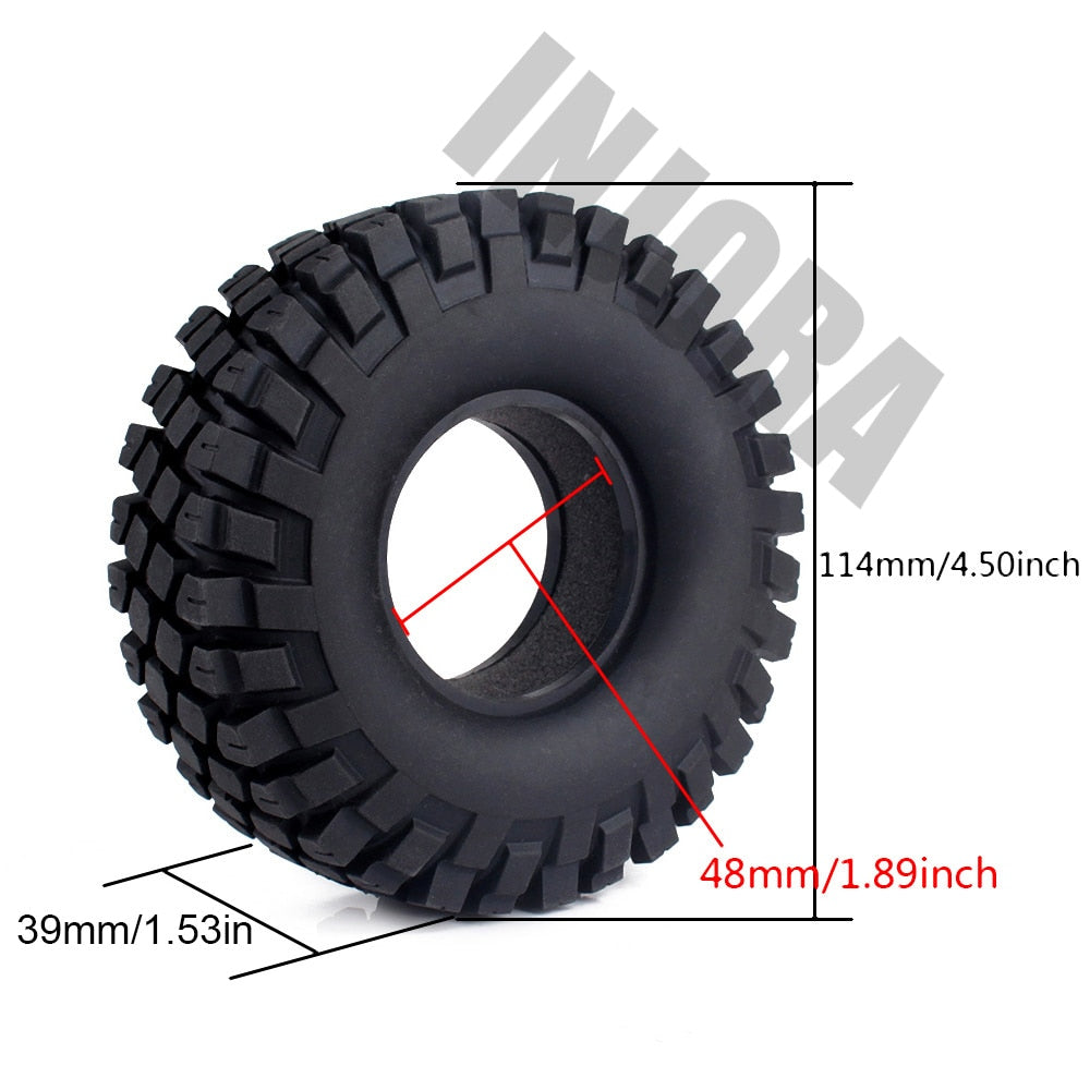 INJORA 4PCS 1.9" 114*39mm Rubber Rocks Tires for 1/10 RC Crawler 3 INJORA 4PCS 1.9" 114*39mm Rubber Rocks Tires for 1/10 RC Crawler