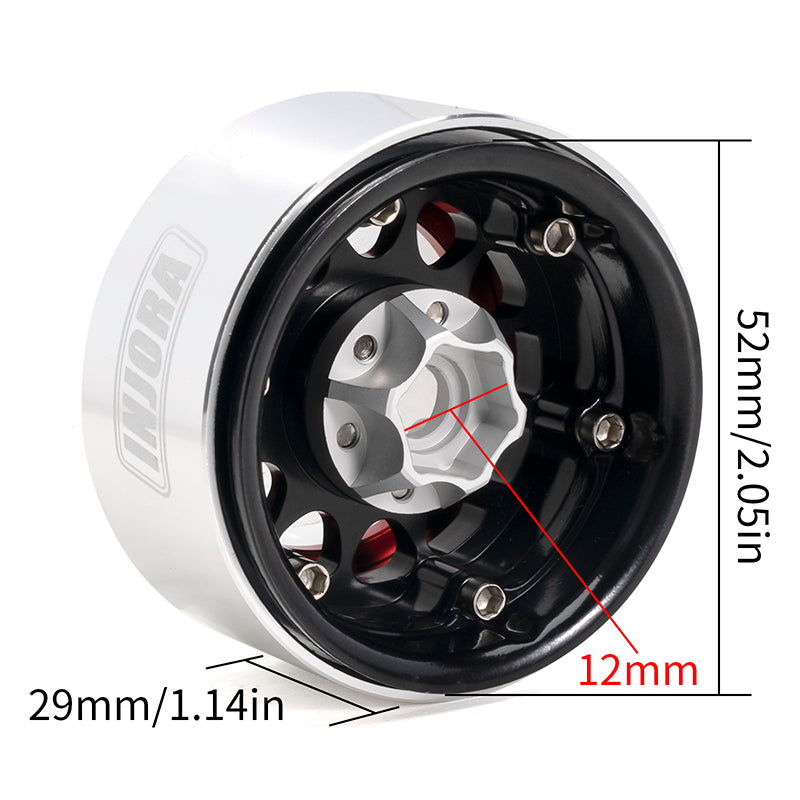 INJORA 4PCS 1.9" Beadlock Wheel Rim Hub CNC Aluminum for 1/10 RC Crawlers 4 INJORA 4PCS 1.9" Beadlock Wheel Rim Hub CNC Aluminum for 1/10 RC Crawlers