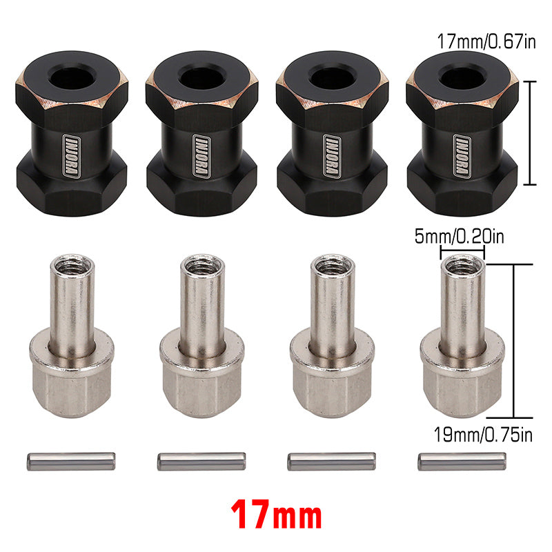 INJORA 4PCS 12mm Black Coating Brass Wheel Hex Hub Extenders for SCX10 & SCX10 II 5 INJORA 4PCS 12mm Black Coating Brass Wheel Hex Hub Extenders for SCX10 & SCX10 II