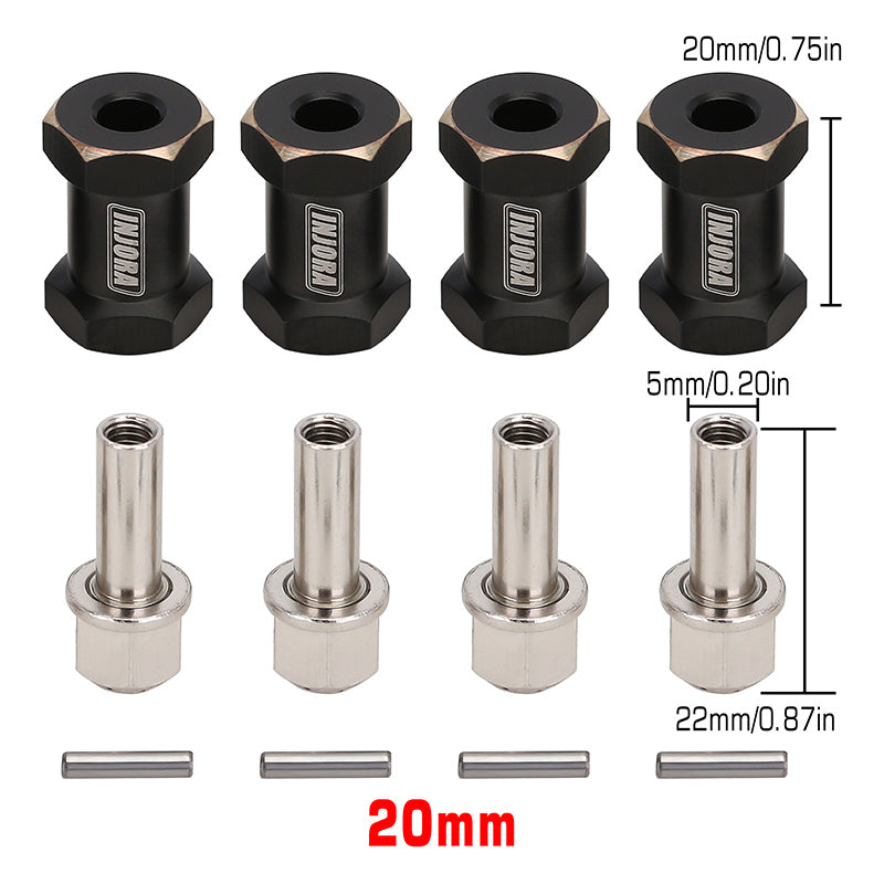 INJORA 4PCS 12mm Black Coating Brass Wheel Hex Hub Extenders for SCX10 & SCX10 II 6 INJORA 4PCS 12mm Black Coating Brass Wheel Hex Hub Extenders for SCX10 & SCX10 II