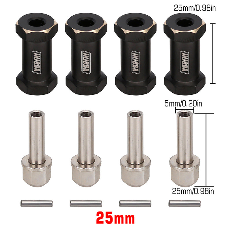 INJORA 4PCS 12mm Black Coating Brass Wheel Hex Hub Extenders for SCX10 & SCX10 II 7 INJORA 4PCS 12mm Black Coating Brass Wheel Hex Hub Extenders for SCX10 & SCX10 II