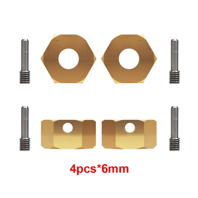 INJORA 4PCS 12mm Heavy Brass Wheel Hex Hub Extenders for Axial SCX10 III Capra 1.9 UTB 3 INJORA 4PCS 12mm Heavy Brass Wheel Hex Hub Extenders for Axial SCX10 III Capra 1.9 UTB