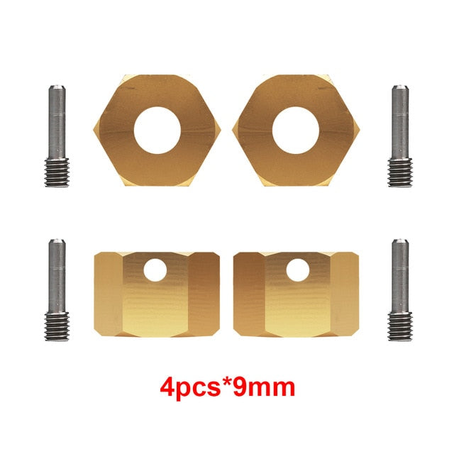 INJORA 4PCS 12mm Heavy Brass Wheel Hex Hub Extenders for Axial SCX10 III Capra 1.9 UTB 4 INJORA 4PCS 12mm Heavy Brass Wheel Hex Hub Extenders for Axial SCX10 III Capra 1.9 UTB