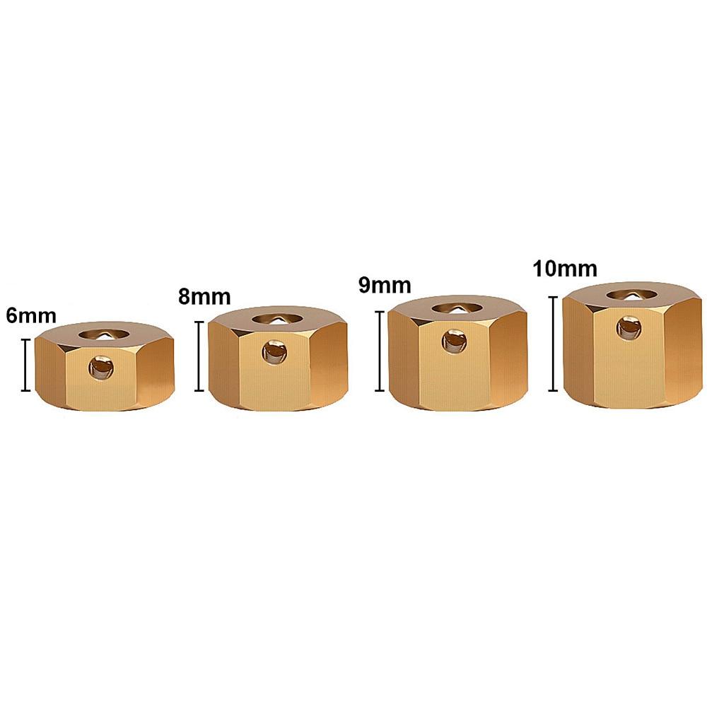 INJORA 4PCS 12mm Heavy Brass Wheel Hex Hub Extenders for Axial SCX10 III Capra 1.9 UTB 8 INJORA 4PCS 12mm Heavy Brass Wheel Hex Hub Extenders for Axial SCX10 III Capra 1.9 UTB