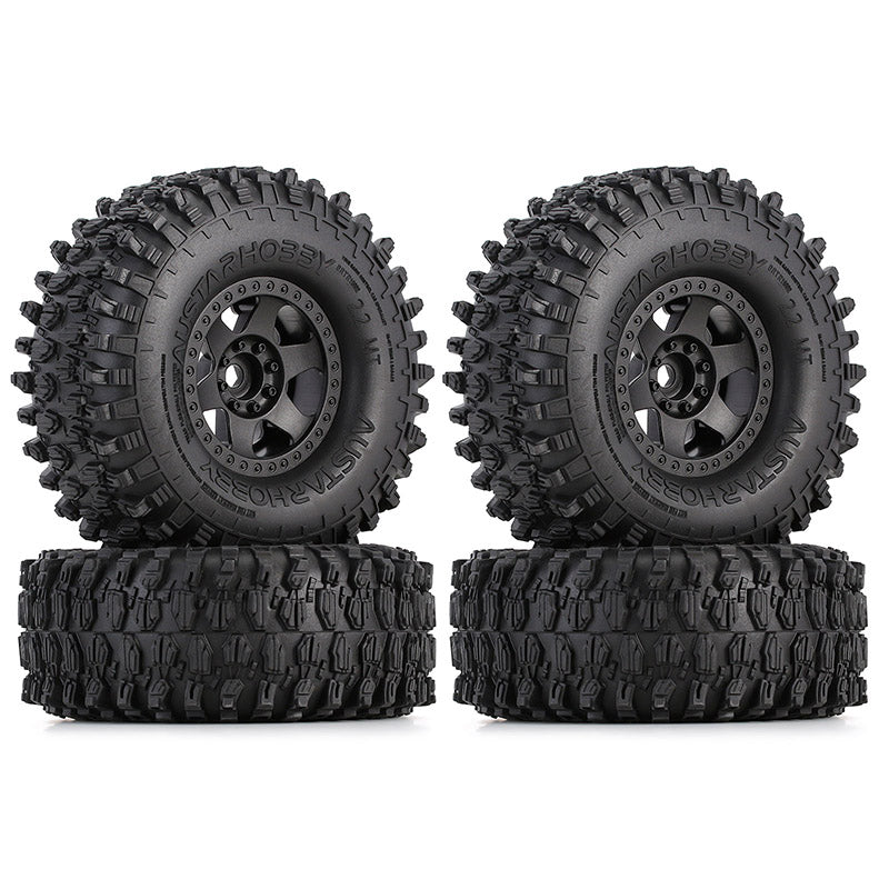 INJORA 4PCS 2.2" 130*46mm Plastic Beadlock Rims Wheels Set for 1/10 RC Crawler