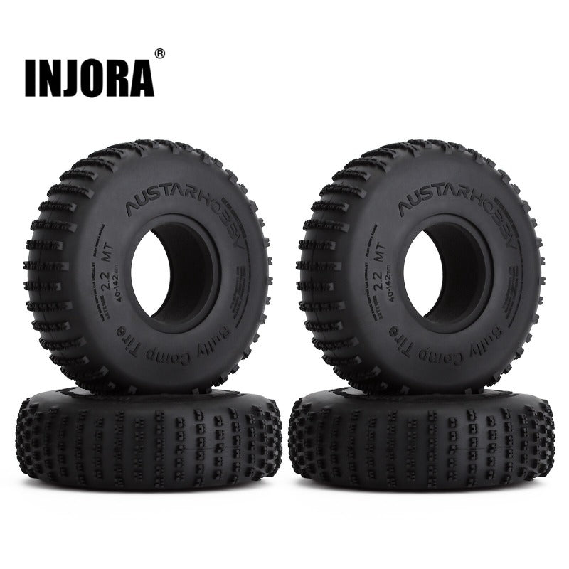INJORA 4PCS 2.2" 142*40mm Rock Buggy Bully Comp Pin Tires for 1/10 RC Crawler