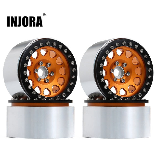 INJORA 4PCS 2.2" Aluminum Beadlock Wheel Rims for 1/10 RC Crawler