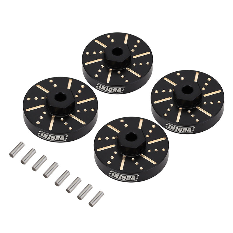 INJORA 4pcs 6g/pcs Black Wheel Weights with Wheel Hex Hubs for Axial SCX24 AX24 3 INJORA 4pcs 6g/pcs Black Wheel Weights with Wheel Hex Hubs for Axial SCX24 AX24
