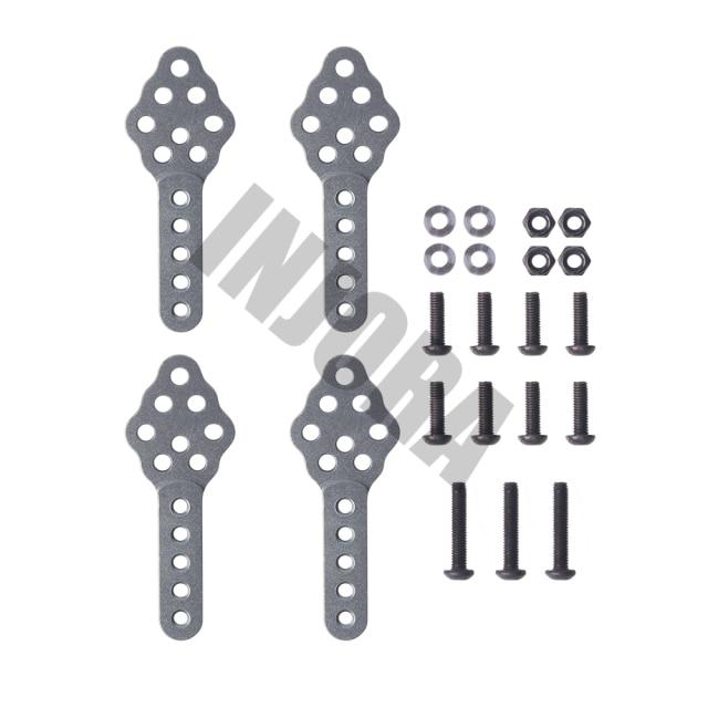 INJORA 4pcs CNC Metal Shock Absorber Mount Adjust Height Angle Stand for 1/10 RC Crawler 3 Titanium
