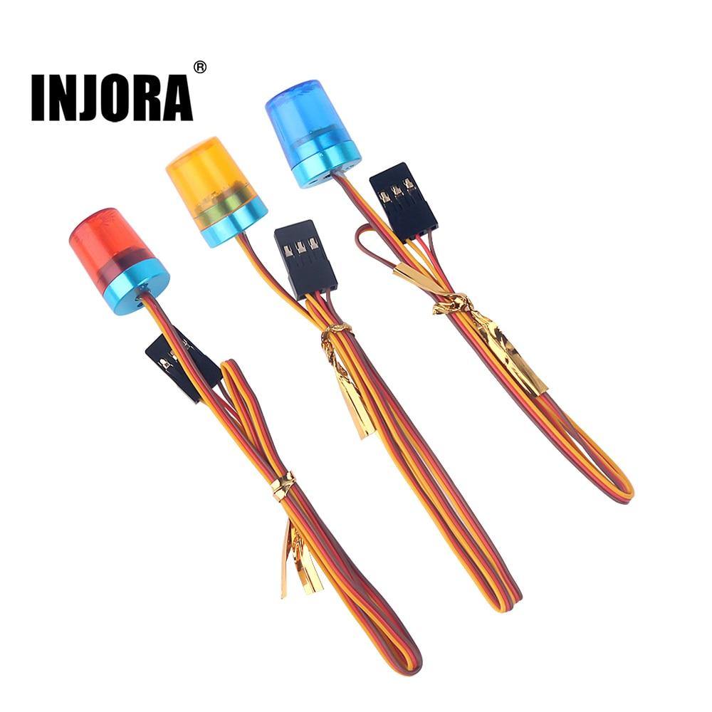 INJORA 4PCS LED Lights Set, Strobing-blasting/Flashing/Rotating Mode for Tamiya Tractor