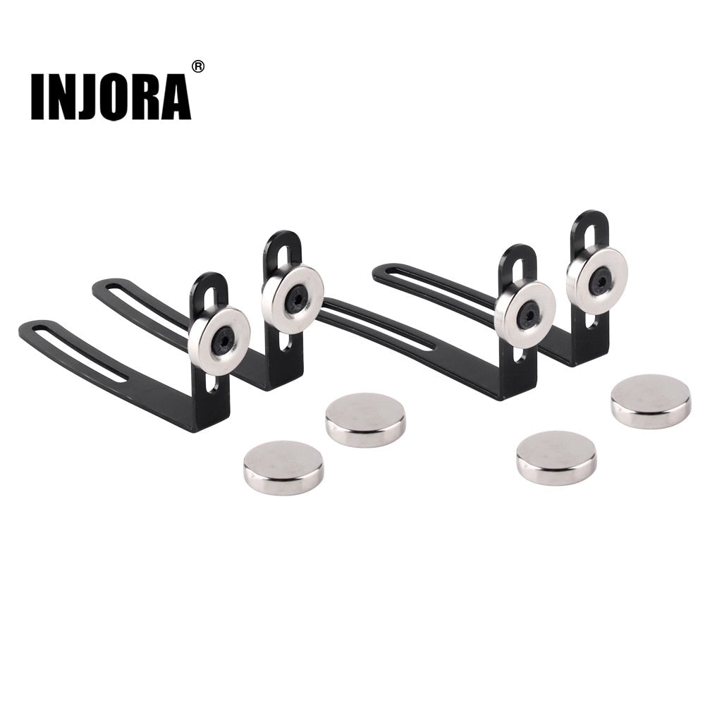 INJORA 4PCS Shell Body Mount Metal L-Bracket with Magnet for SCX10 II
