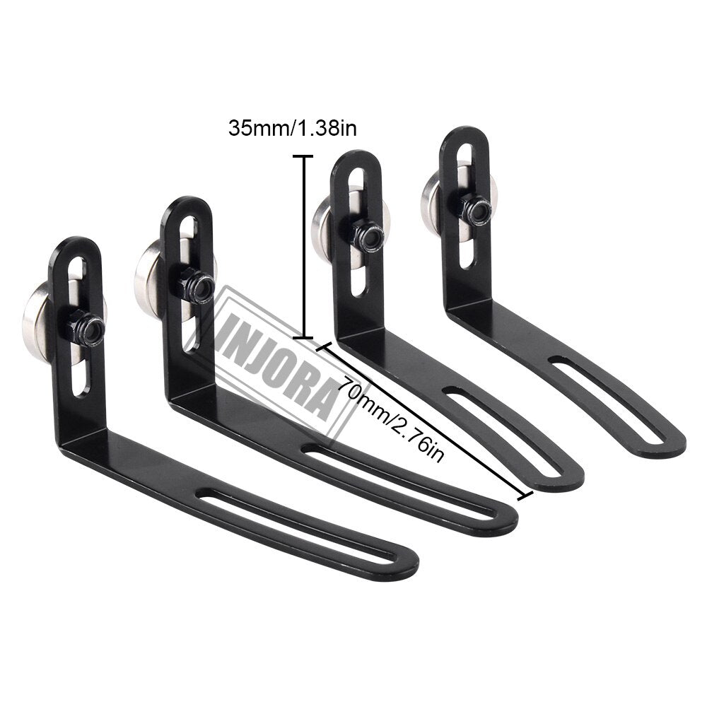 INJORA 4PCS Shell Body Mount Metal L-Bracket with Magnet for SCX10 II 3 INJORA 4PCS Shell Body Mount Metal L-Bracket with Magnet for SCX10 II