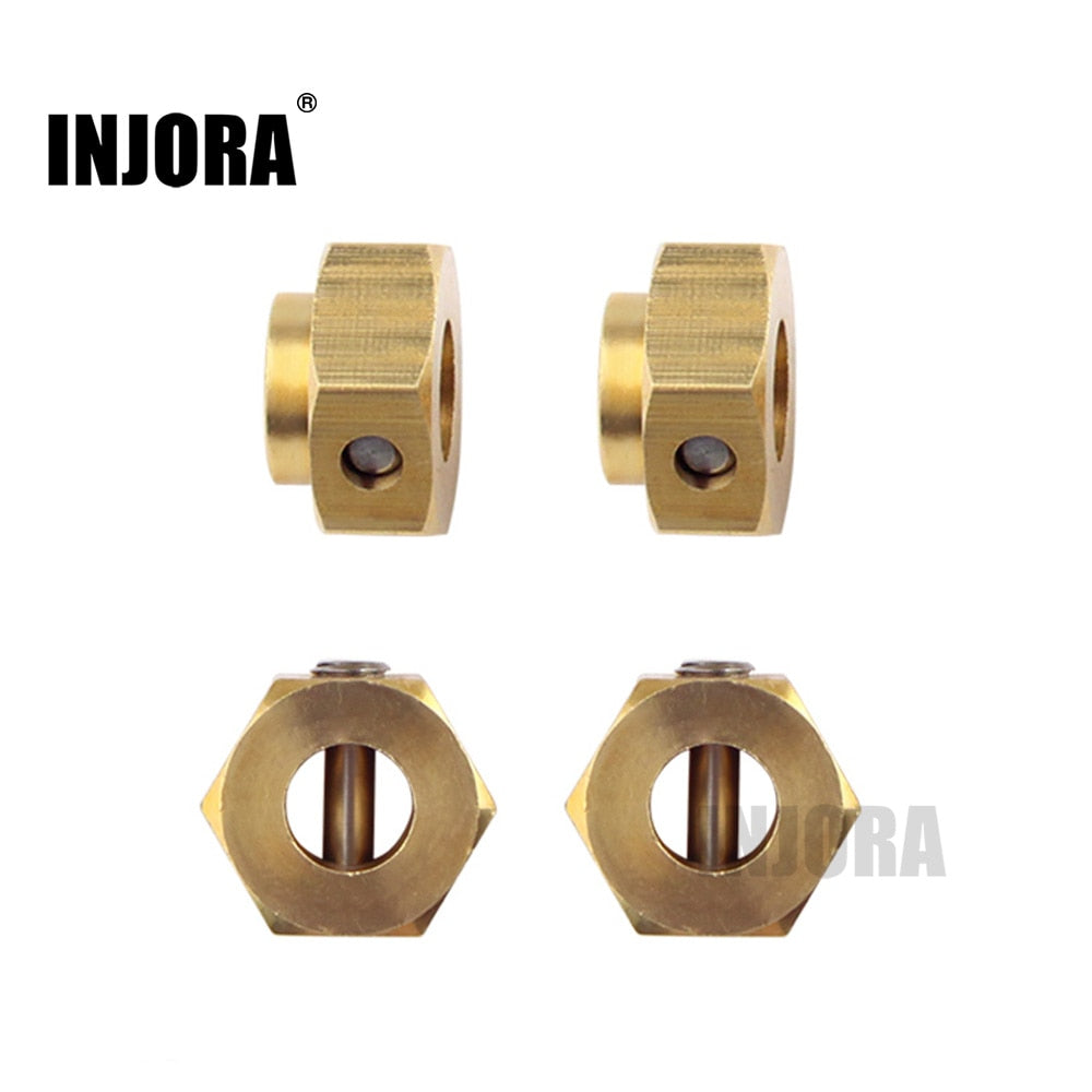 INJORA 4PCS/6PCS 12mm Heavy Brass Wheel Hex Hub Extenders for Traxxas TRX4 TRX6