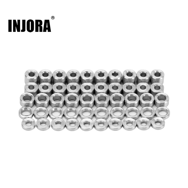 INJORA 50PCS M1.4 M2 Flat Stainless Steel Washers Spacers for 1/24 SCX24 AX24