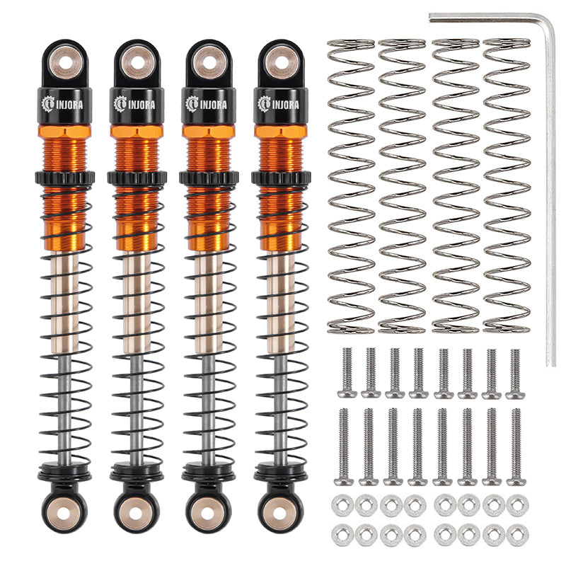 INJORA 51mm Aluminum Long Travel Threaded Double Barrel Shocks for Axial AX24 19 INJORA 51mm Aluminum Long Travel Threaded Double Barrel Shocks for Axial AX24