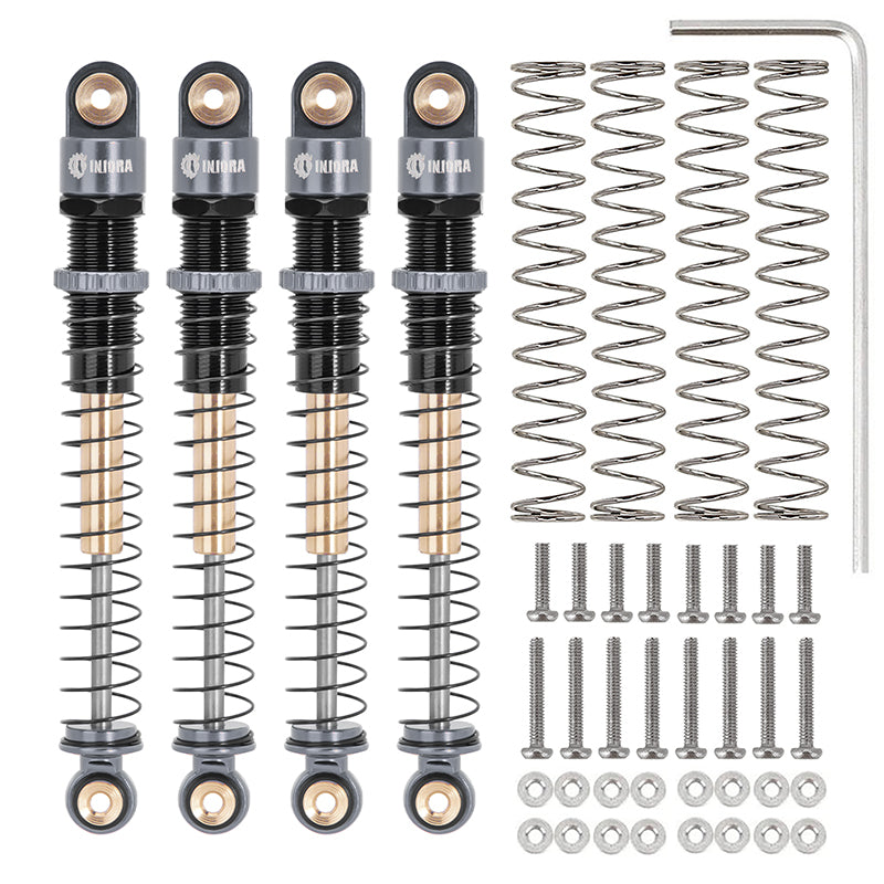 INJORA 51mm Aluminum Long Travel Threaded Double Barrel Shocks for Axial AX24 20 INJORA 51mm Aluminum Long Travel Threaded Double Barrel Shocks for Axial AX24