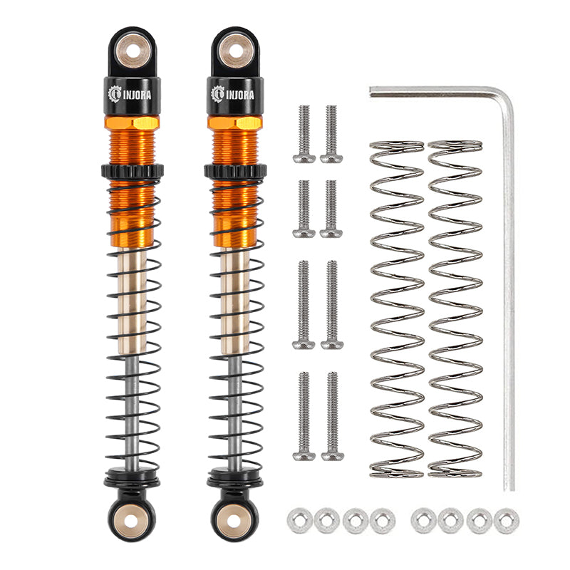 INJORA 51mm Aluminum Long Travel Threaded Double Barrel Shocks for Axial AX24 10 INJORA 51mm Aluminum Long Travel Threaded Double Barrel Shocks for Axial AX24