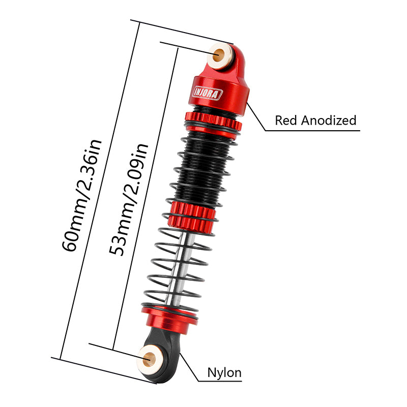 INJORA 53mm Aluminum Threaded Oil Shocks for 1/18 TRX4M (4M-24) 8 INJORA 53mm Aluminum Threaded Oil Shocks for 1/18 TRX4M (4M-24)