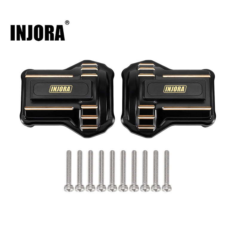 INJORA 55g/pcs Black Brass Diff Covers for 1/10 FMS FCX10