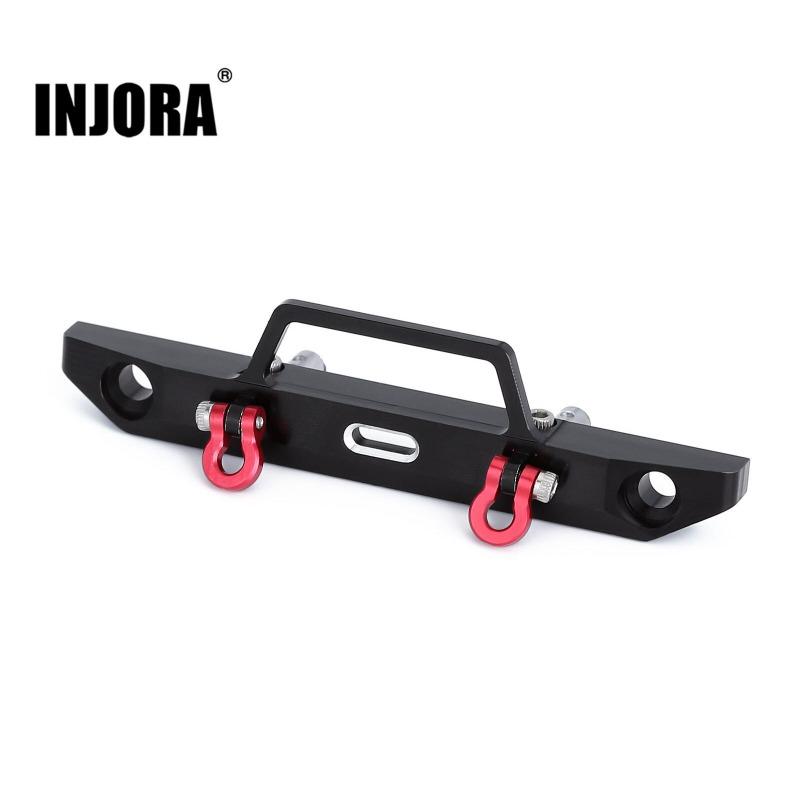 INJORA 58*15mm Aluminum Front Bumper with 2 D-rings for Axial SCX24