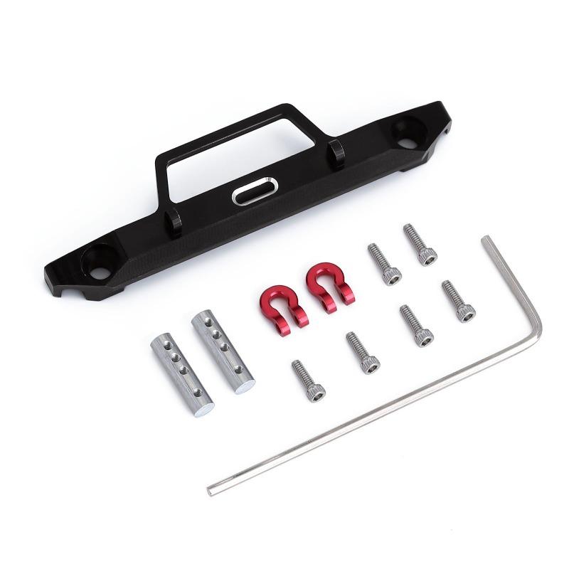 INJORA 58*15mm Aluminum Front Bumper with 2 D-rings for Axial SCX24 3 INJORA 58*15mm Aluminum Front Bumper with 2 D-rings for Axial SCX24
