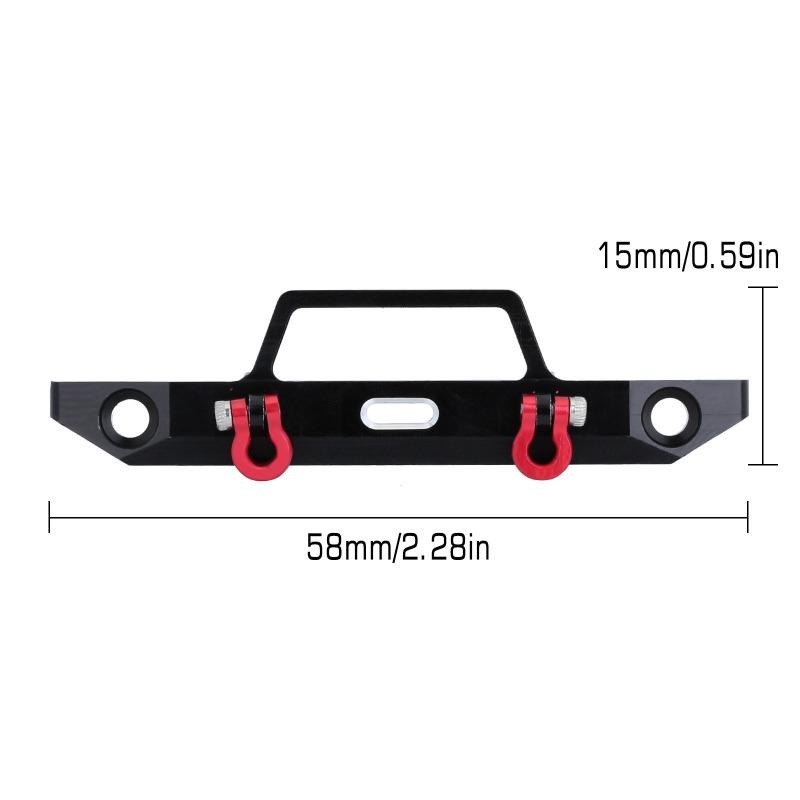 INJORA 58*15mm Aluminum Front Bumper with 2 D-rings for Axial SCX24 4 INJORA 58*15mm Aluminum Front Bumper with 2 D-rings for Axial SCX24