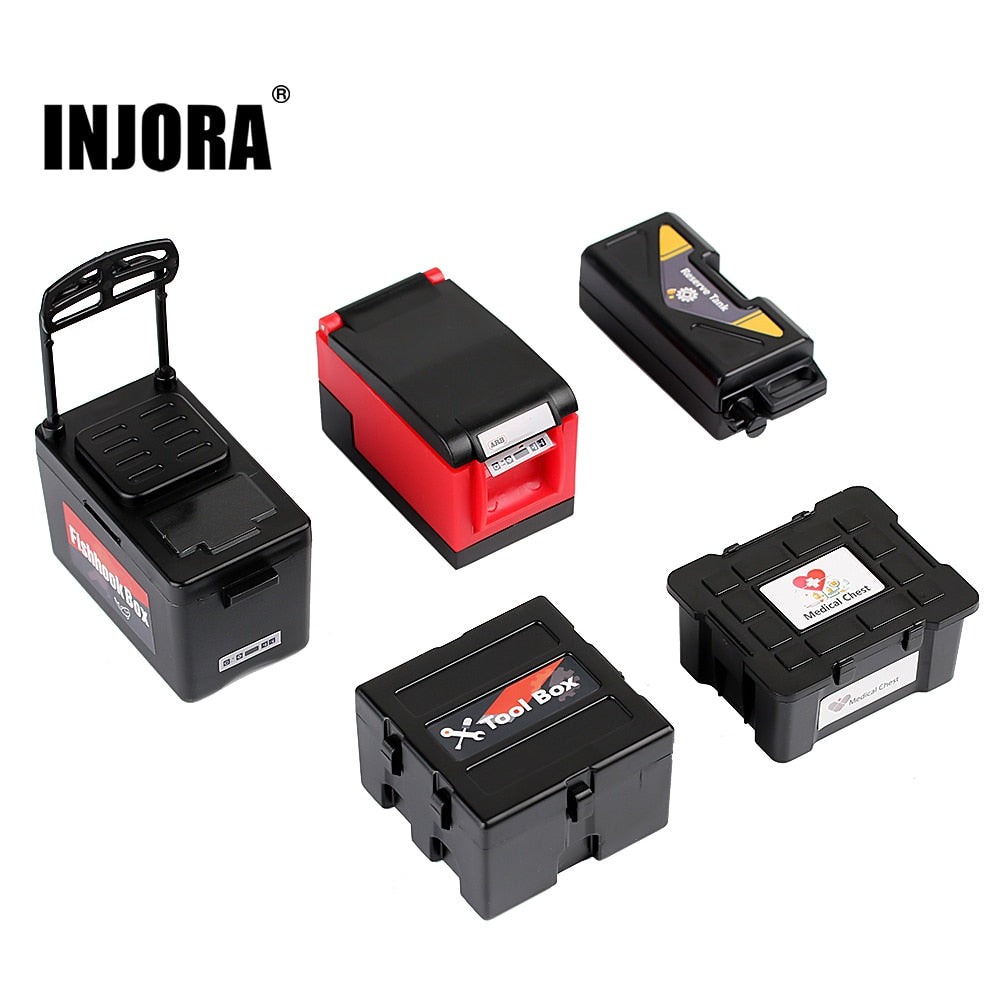 INJORA 5pcs Mini Plastic Fishing Boxes Medical Chest Tool Cases for 1/10 RC Crawler