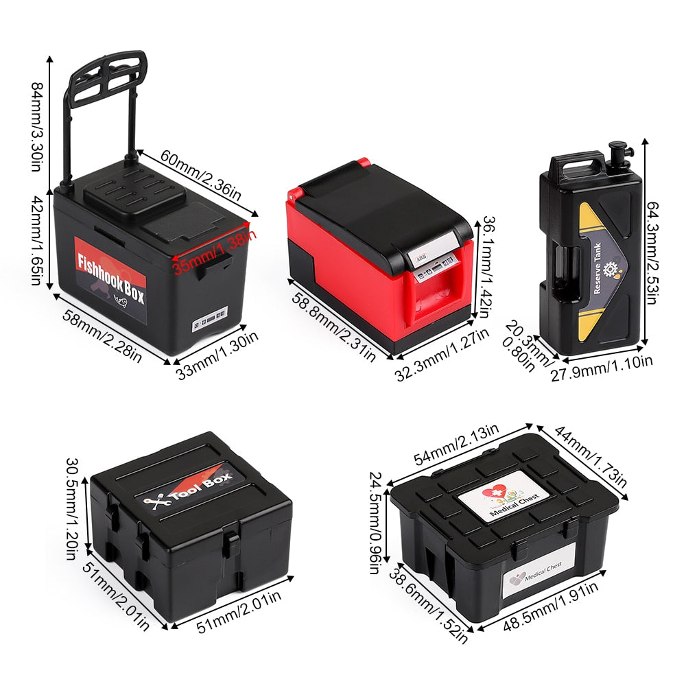 INJORA 5pcs Mini Plastic Fishing Boxes Medical Chest Tool Cases for 1/10 RC Crawler 4 INJORA 5pcs Mini Plastic Fishing Boxes Medical Chest Tool Cases for 1/10 RC Crawler