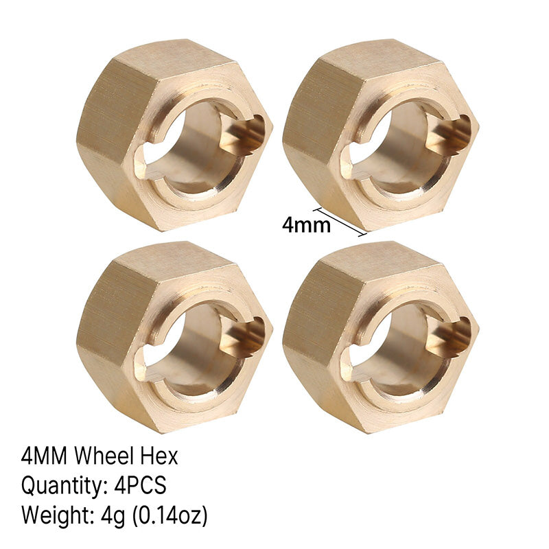 INJORA 7mm Brass Wheel Hex Hub Extenders for FMS FCX24 FCX18 (FCX24-07) 4 INJORA 7mm Brass Wheel Hex Hub Extenders for FMS FCX24 FCX18 (FCX24-07)