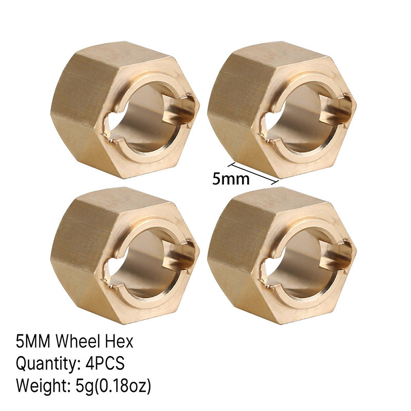 INJORA 7mm Brass Wheel Hex Hub Extenders for FMS FCX24 FCX18 (FCX24-07) 6 INJORA 7mm Brass Wheel Hex Hub Extenders for FMS FCX24 FCX18 (FCX24-07)