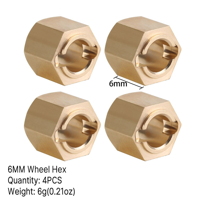 INJORA 7mm Brass Wheel Hex Hub Extenders for FMS FCX24 FCX18 (FCX24-07) 8 INJORA 7mm Brass Wheel Hex Hub Extenders for FMS FCX24 FCX18 (FCX24-07)