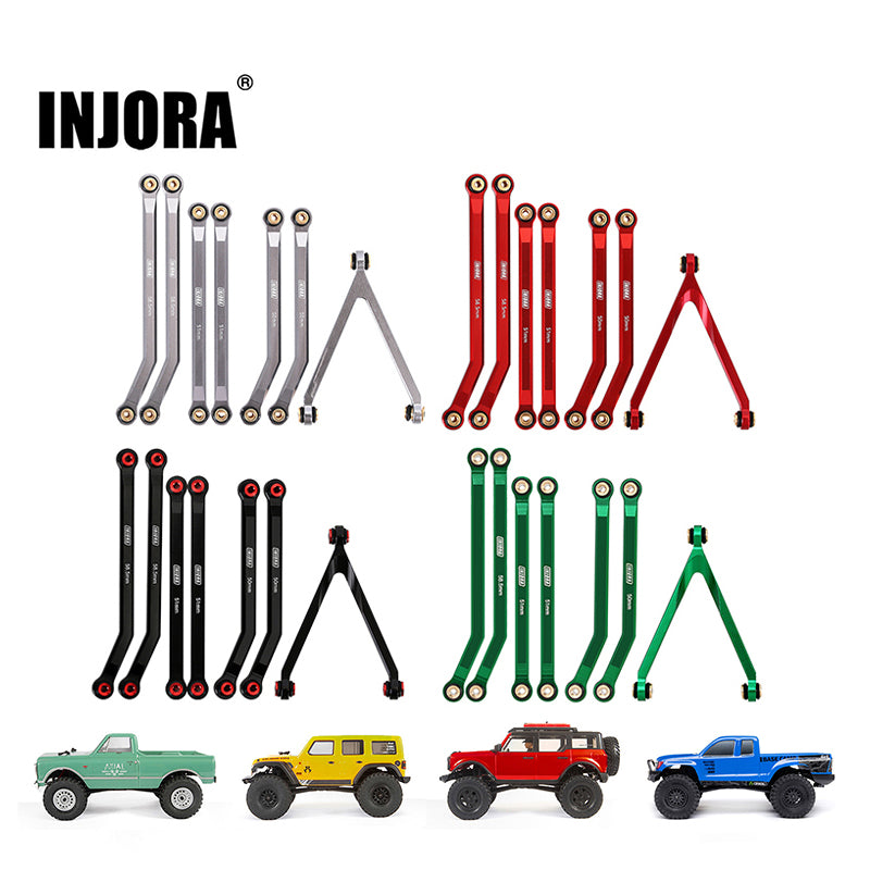 INJORA 7pcs High Clearance Chassis Links for SCX24 C10 JLU Bronco Base Camp