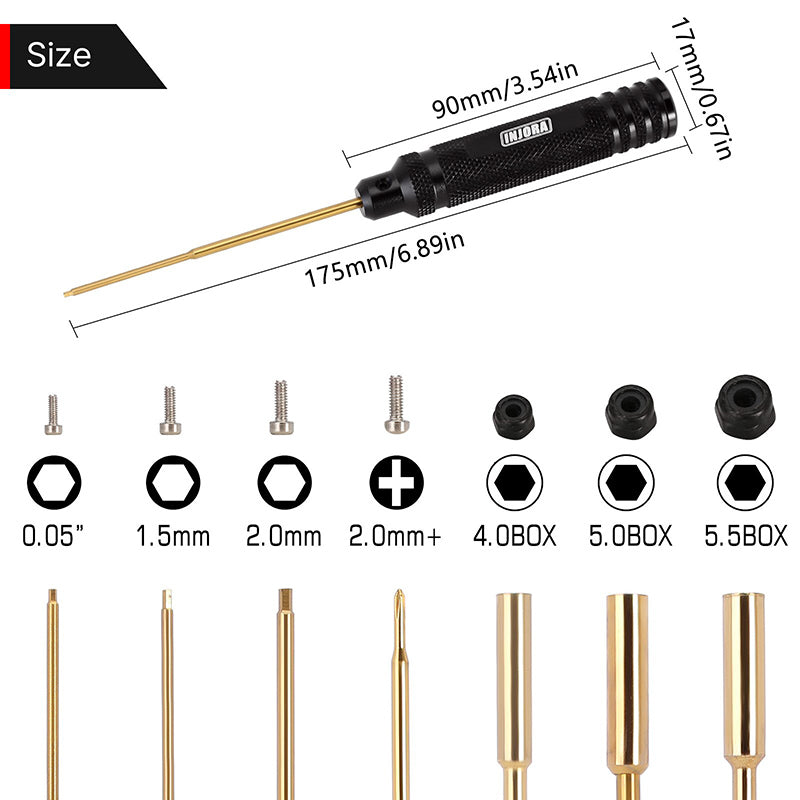INJORA 7PCS HSS Hex Screwdrivers Thin Walled Nut Drivers for 1/18 1/24 RC Crawlers 3 INJORA 7PCS HSS Hex Screwdrivers Thin Walled Nut Drivers for 1/18 1/24 RC Crawlers
