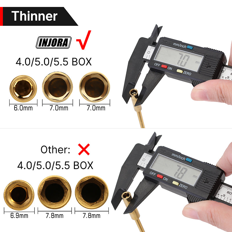 INJORA 7PCS HSS Hex Screwdrivers Thin Walled Nut Drivers for 1/18 1/24 RC Crawlers 8 INJORA 7PCS HSS Hex Screwdrivers Thin Walled Nut Drivers for 1/18 1/24 RC Crawlers