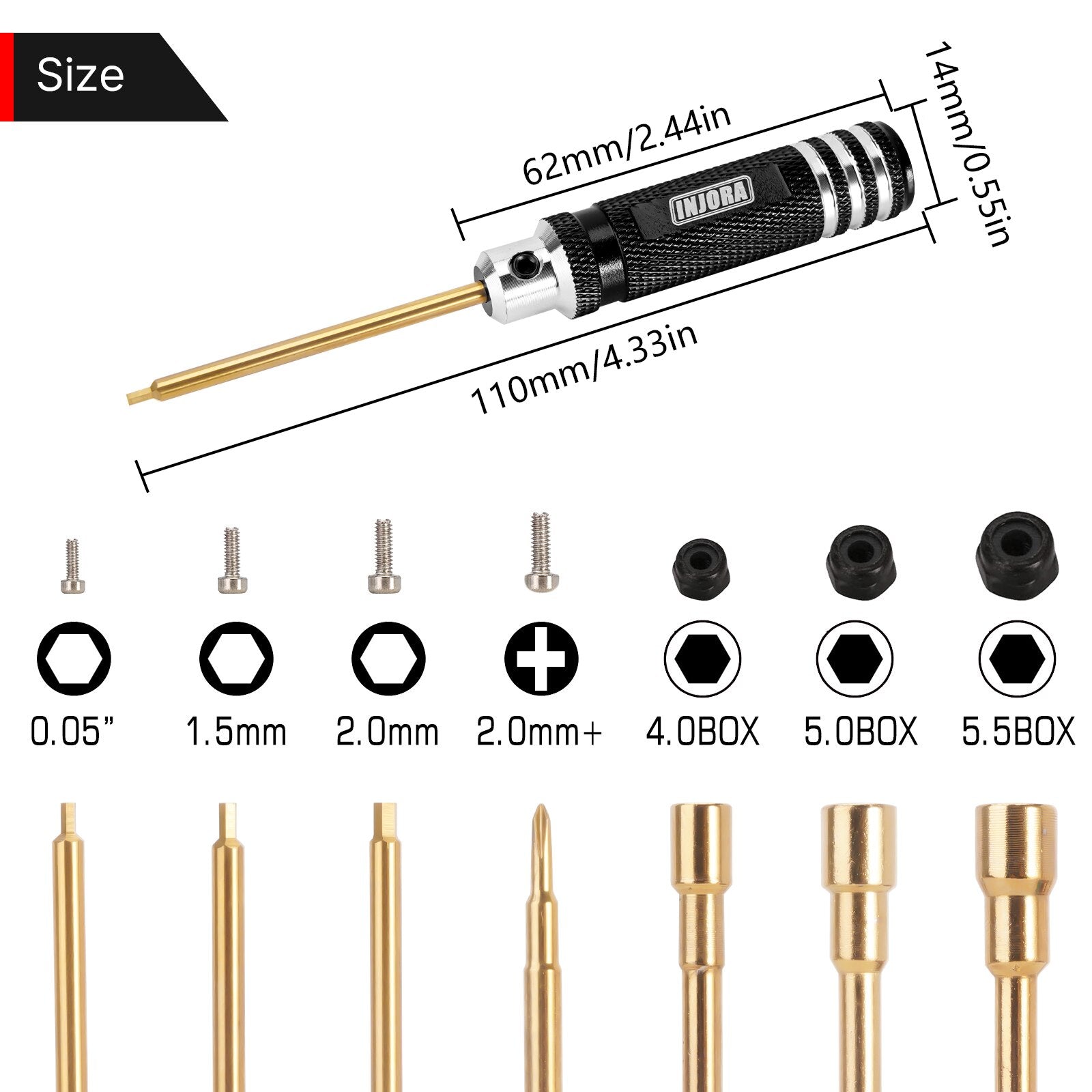 INJORA 7PCS Short Handle Hex Screwdriver Nut Driver Tools Kit for 1/18 1/24 RC Crawlers 3 INJORA 7PCS Short Handle Hex Screwdriver Nut Driver Tools Kit for 1/18 1/24 RC Crawlers