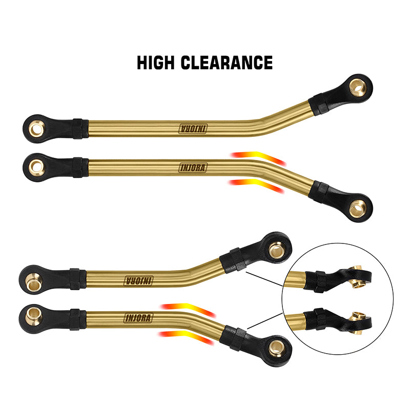 INJORA 8PCS Brass High Clearance Links Set for 1/18 TRX4M High Trail K10 F150 (4M-77) 4 INJORA 8PCS Brass High Clearance Links Set for 1/18 TRX4M High Trail K10 F150 (4M-77)