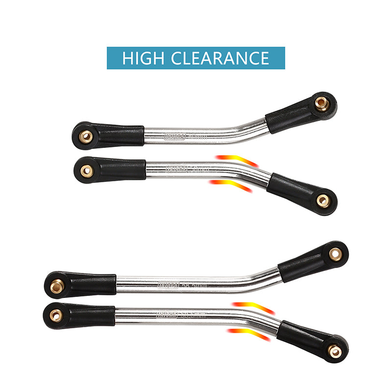 INJORA 8PCS Stainless Steel High Clearance 4 Links Set for SCX24 C10 JLU Bronco Base Camp 12 INJORA 8PCS Stainless Steel High Clearance 4 Links Set for SCX24 C10 JLU Bronco Base Camp