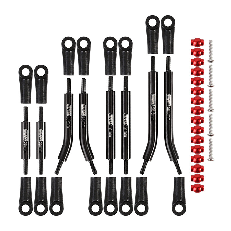 INJORA 8PCS Stainless Steel High Clearance 4 Links Set for SCX24 C10 JLU Bronco Base Camp 4 INJORA 8PCS Stainless Steel High Clearance 4 Links Set for SCX24 C10 JLU Bronco Base Camp