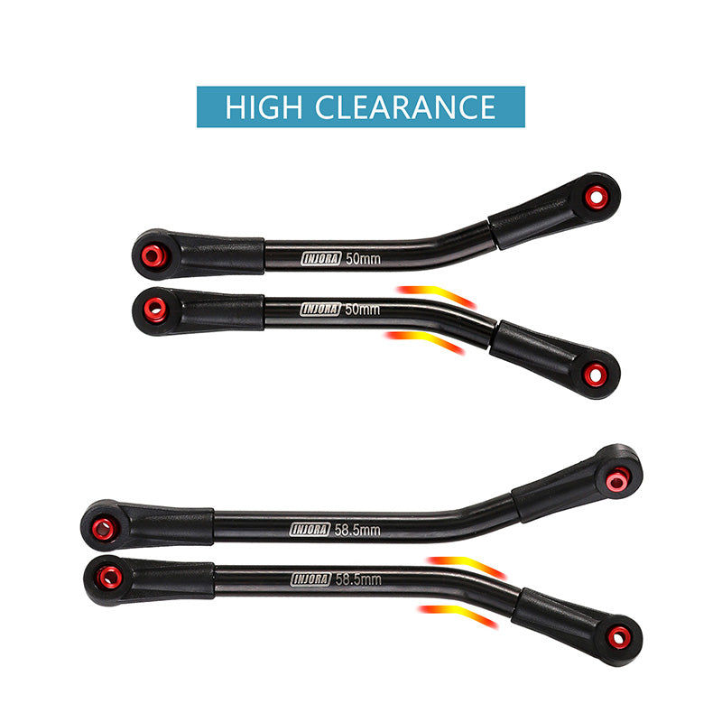 INJORA 8PCS Stainless Steel High Clearance 4 Links Set for SCX24 C10 JLU Bronco Base Camp 7 INJORA 8PCS Stainless Steel High Clearance 4 Links Set for SCX24 C10 JLU Bronco Base Camp